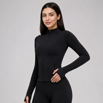 Women's Long-Sleeve Yoga Jacket | Quick-Dry Zipper Gym & Running Workout Top