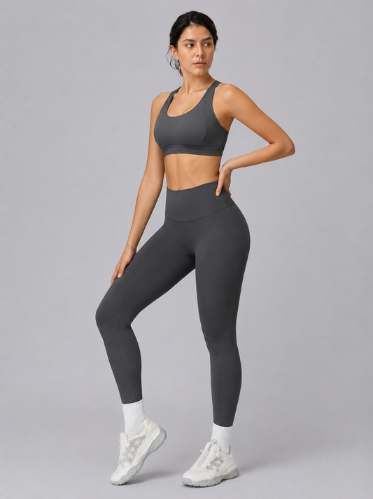 Women’s 2 Piece Yoga Set | Crop Top & High Waist Leggings Workout Outfit