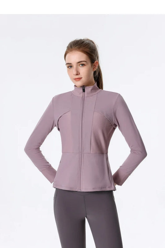 Women's Zip-Up Yoga Jacket | Slim-Fit Running, Workout & Fitness Cardigan