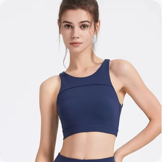 Women's Backless Sports Bra | Seamless Stretch Yoga & Running Workout Top