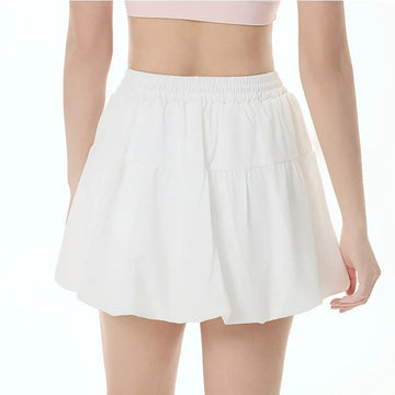 Women's High-Waisted Tennis Skirt with Inner Shorts | Pleated Yoga & Fitness Skirt